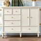 Modern Engineered Wood Buffet Sideboard 2-Door Dining Room Buffet Server in White Clearhalo 'buffet_sideboard' 'Buffets & Sideboards' 'furn' 'furn_buffet_sideboard' 'Furniture' 'Kitchen & Dining Furniture' 1200x1200_bb4f6c35-b371-40f9-b75b-c9bd89385447