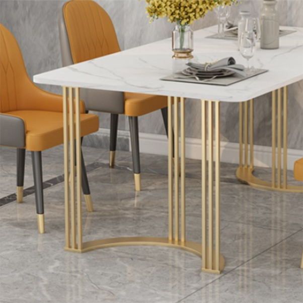 Stone Top Dining Set 1/2/5/6 PCS Moderne eetkamerstoelen met gestoffeerd