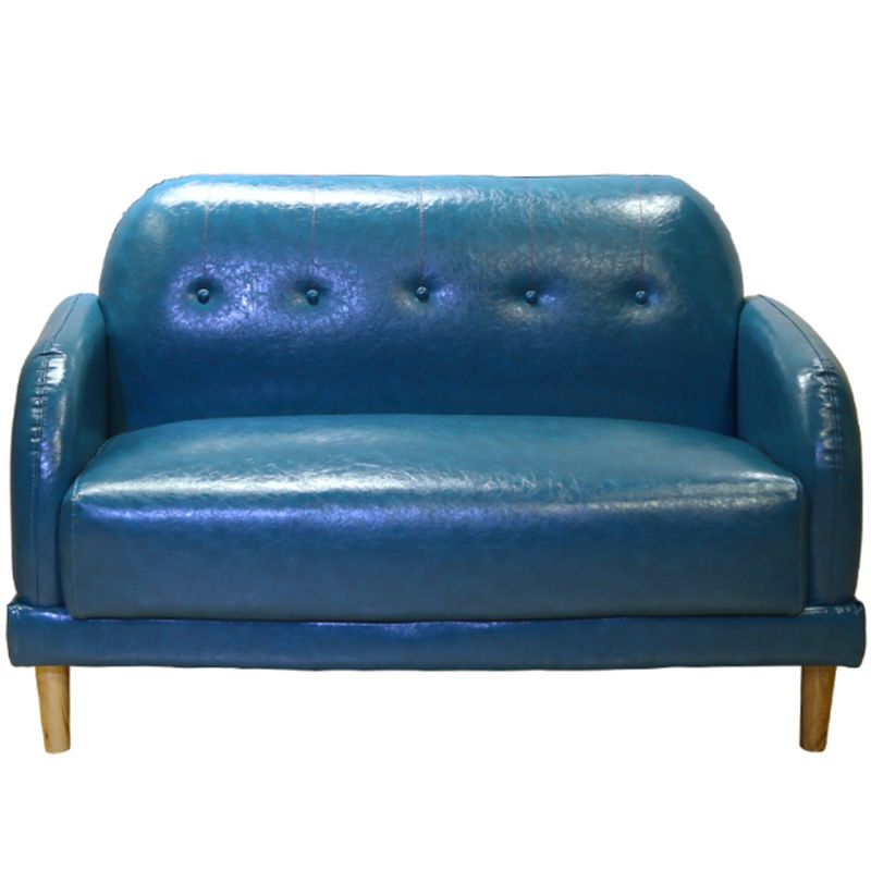 Canapé arrière en cuir faux en cuir avec bras carré pour le salon