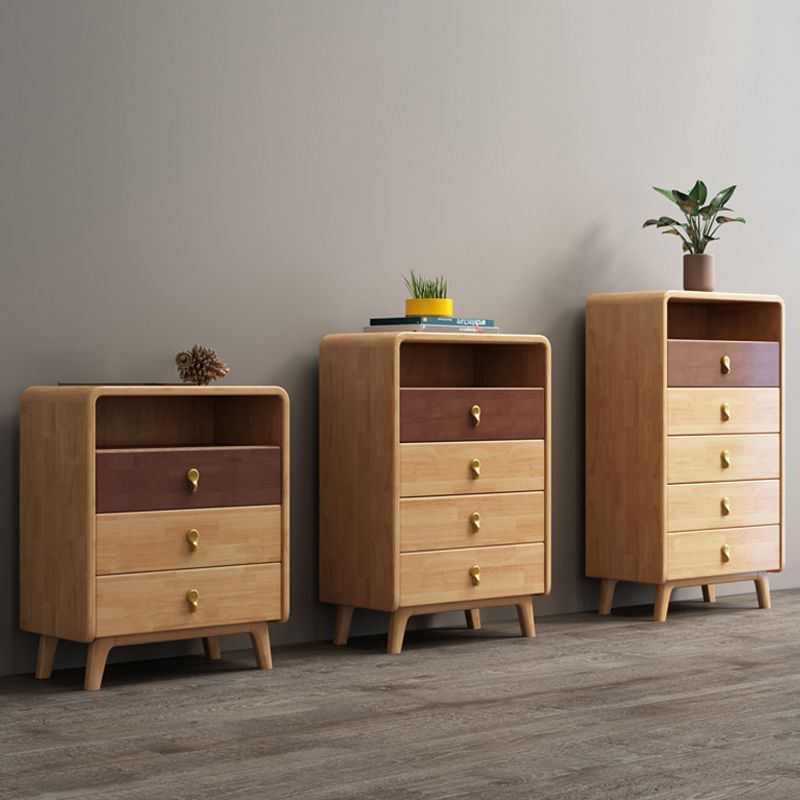 Tavolo da buffet naturale moderno in legno in gomma in legno massiccio a buffet con cassetti