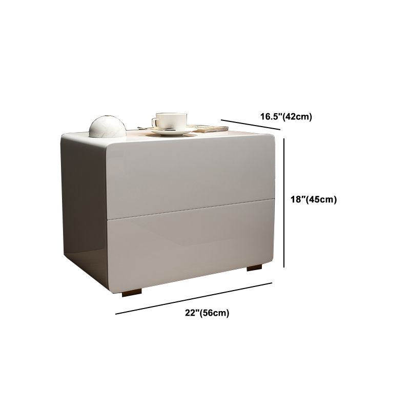 Table de nuit en bois massif moderne avec tiroirs inclus, table de chevet en blanc