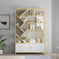 Scandinavian Open Back Bookshelf Metal Bookcase with Cabinet Clearhalo 'Bookcases' 'furn' 'furn_bookcases' 'Furniture' 'Office Furniture' 1200x1200_bb4fd498-a1f6-46d7-a875-638cd6335a33