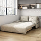 Microfiber Sofa Bed 33.46" Wide Armless Sofa Bed in Light Khaki
