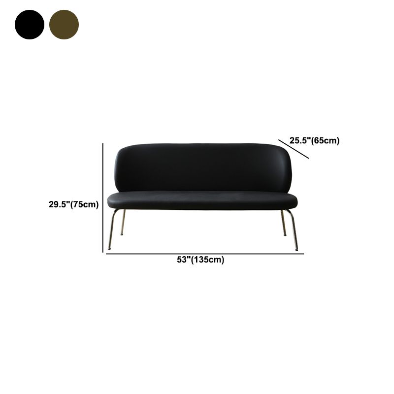 Faux Leather Modern Settee 2-seat Armless Seating in Black/Green Clearhalo 'furn' 'furn_sofas' 'Furniture' 'Living Room Furniture' 'Sofa' 'sofas' 1200x1200_bb5142dd-1581-44bd-86a8-12563fc3d776