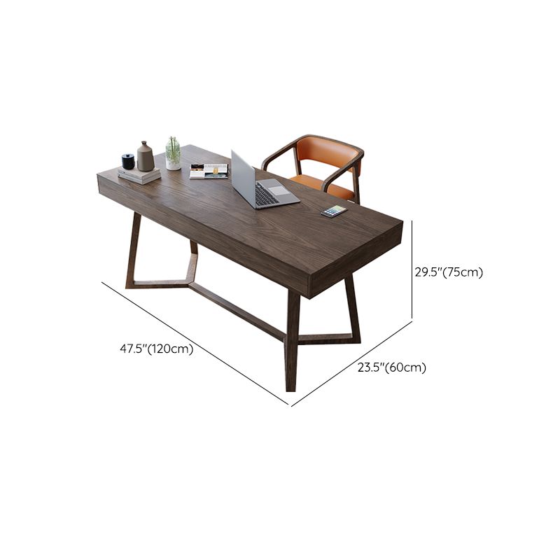 Table d'ordinateur de forme rectangulaire Bureau d'écriture en bois en marron