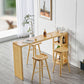 Indoor Contemporary Bar Dining Table Rectangle Bar Table with Pine Wood Frame