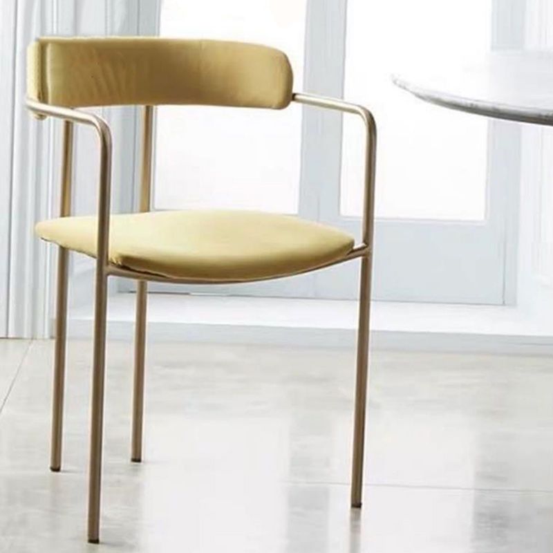 Fabric Glam Style Arm Chair Open Back Dining Chair for Dining Room Clearhalo 'Dining Chairs' 'Dining Tables & Seating' 'dining_chair' 'furn' 'furn_dining_chair' 'Furniture' 'furniture_dining_chair' 'Kitchen & Dining Furniture' 1200x1200_bb543b25-b573-4c3d-a035-aa0e403c6236