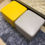 Modern Square Footstools Genuine Leather Foot Stool , 15.6 Inch Width Clearhalo 'furn' 'furn_ottomans_poufs' 'Furniture' 'Living Room Furniture' 'Ottomans & Poufs' 'ottomans_poufs' 1200x1200_bb555460-1cc2-492b-ae8d-26cadfeedd70