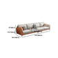 Stain Resistant Contemporary Settee Couch with Pillows in Orange/white