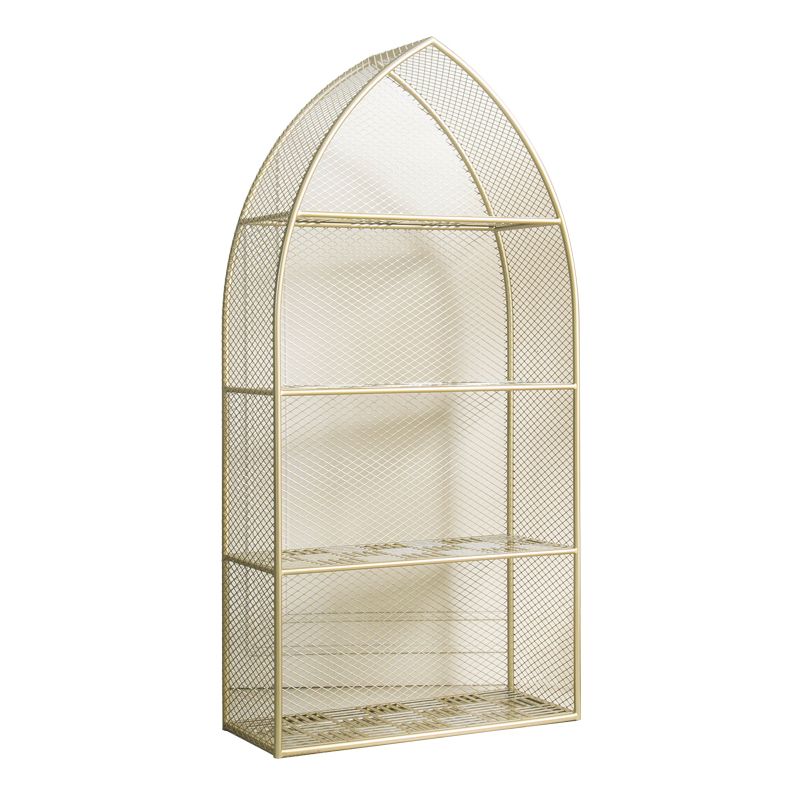 Glam Gold Bookshelf Standard Metal Bookcase with Shelves for Home Office