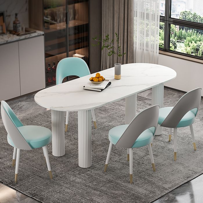 Solid Wood Legs Contemporary Free Form Dining Table Sintered Stone Dining Table for Kitchen Clearhalo ' dining_table' 'Dining Tables & Seating' 'Dining Tables' 'furn' 'furn_dining_table' 'Furniture' 'furniture_dining_table' 'Kitchen & Dining Furniture' 'kitchen&dining_furn' 'kitchen' 'kitchen_dining_table' 1200x1200_bb57295d-c903-4841-90ca-dcd453c03acc