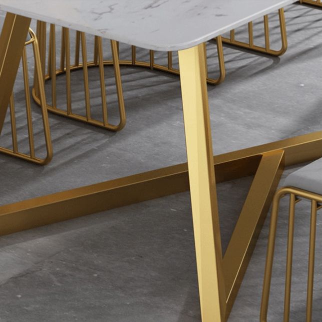 Moderne 1/7 stukken Dinerset rechthoekige stenen eettafel voor woonkamer