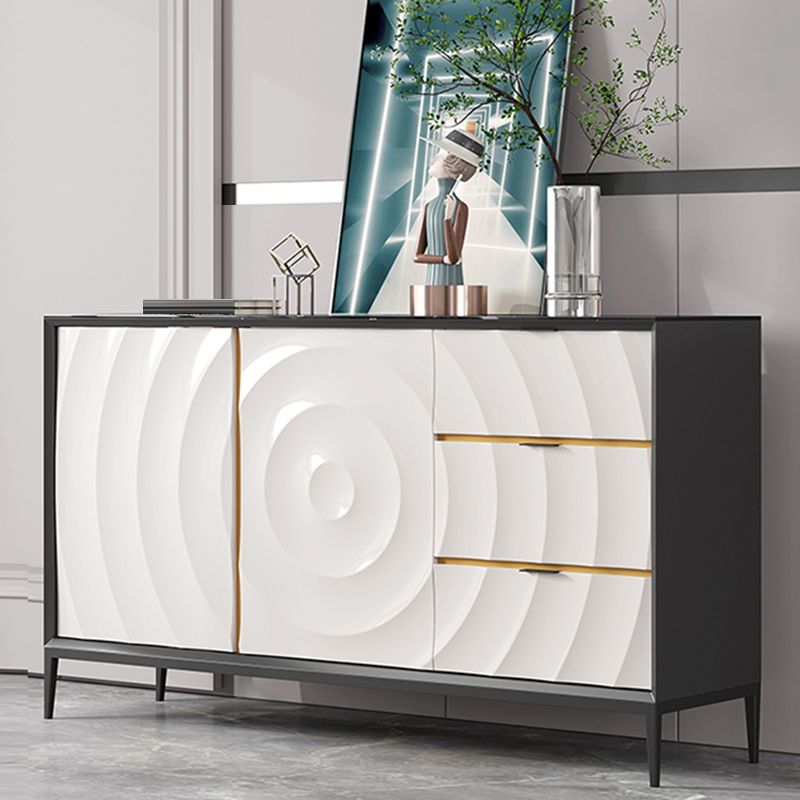 Server da pranzo in pietra e legno con cassetti moderni tavolo da sideboard