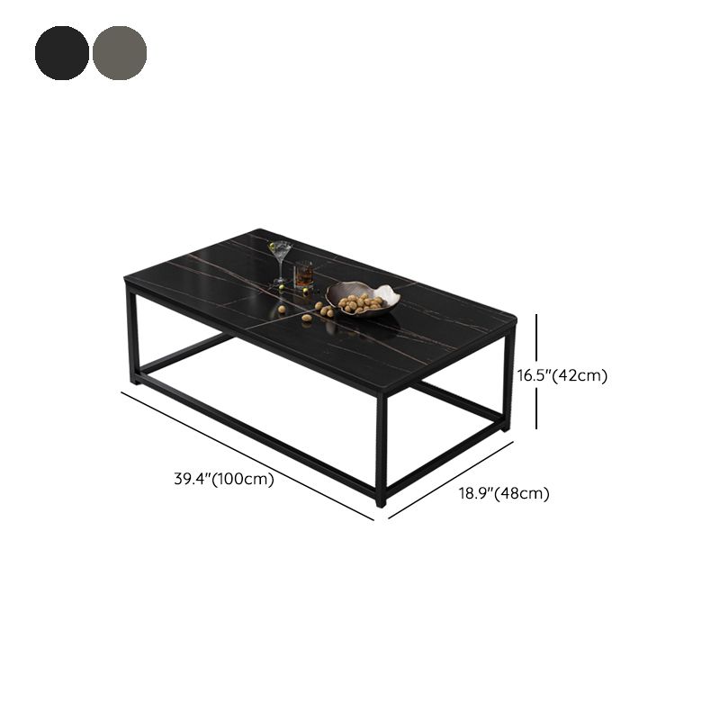 Rectangle Cocktail Table Frame Single Coffee Table with Shelf Clearhalo 'Coffee & Accent Tables' 'Coffee Tables' 'coffee_tables' 'furn' 'furn_coffee_tables' 'Furniture' 'Living Room Furniture' 1200x1200_bb5e3f32-3278-4579-96e9-27eb589c78f2