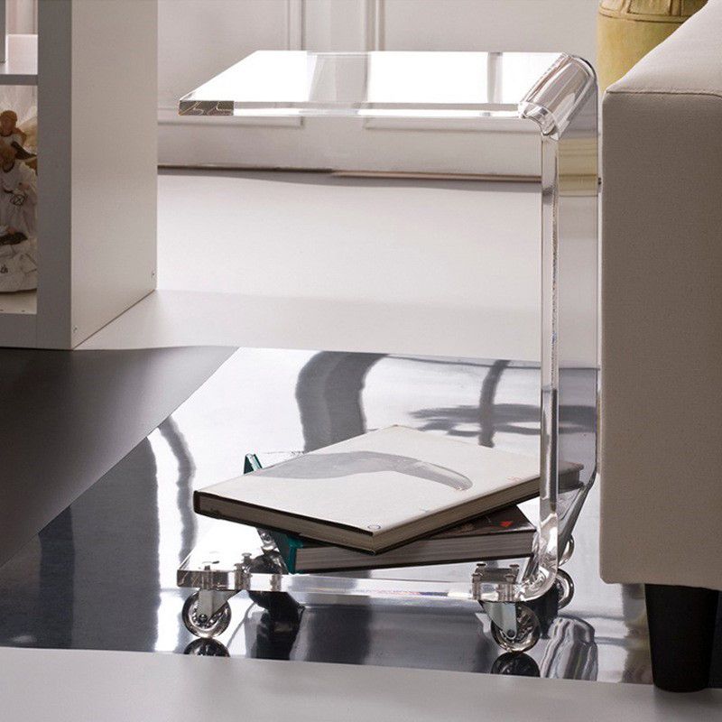 Modernistic Plastic Abstract End Table Rectangular Corner Table for Living Room Clearhalo 'Coffee & Accent Tables' 'End & Side Tables' 'end_side_tables' 'furn' 'furn_end_side_tables' 'Furniture' 'Living Room Furniture' 1200x1200_bb5efb2b-e00a-4f7a-b51a-ab54b49725f2