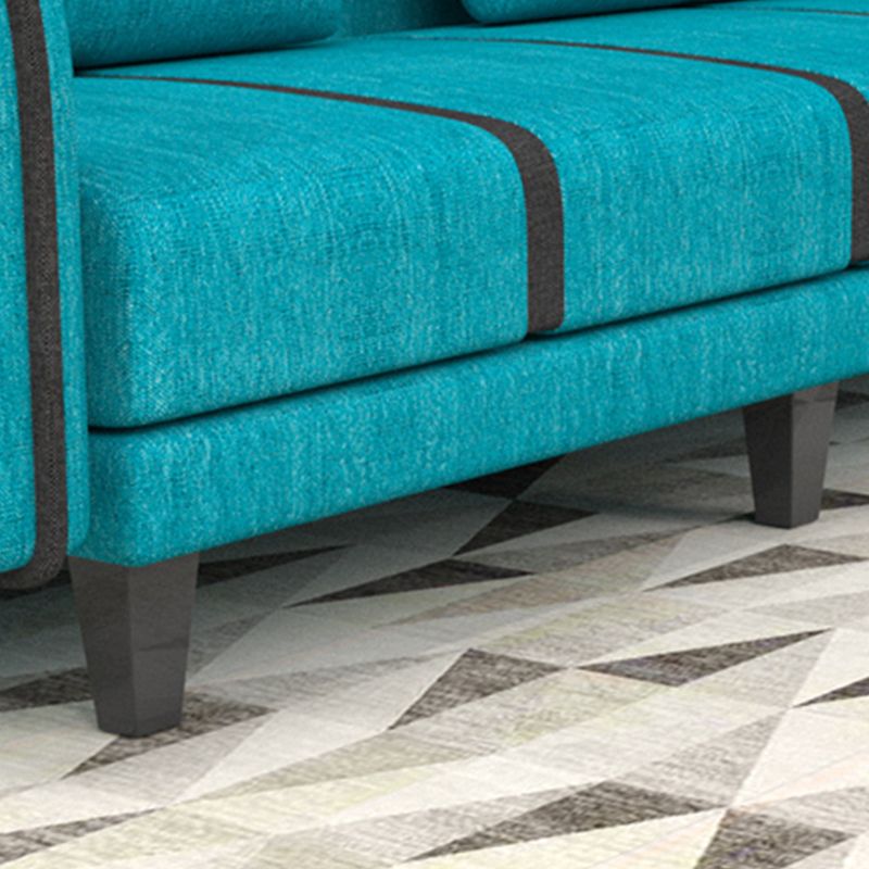 Contemporary Sleeper with 2 Pillows and Six Black Legs for Apartment Clearhalo 'furn' 'furn_sofas' 'Furniture' 'Living Room Furniture' 'Sofa' 'sofas' 1200x1200_bb5fe41d-b92e-44f5-9ffe-588e70a6650a