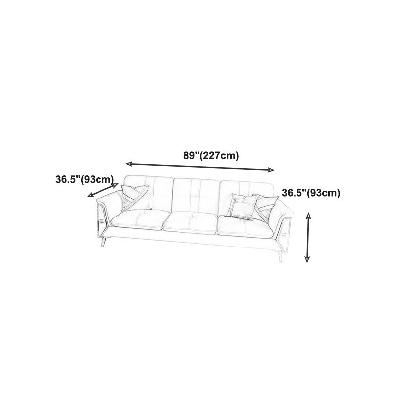 Contemporary Biscuit Back Sofa with Flared Arm for Apartment 36.61" Clearhalo 'furn' 'furn_sectionals' 'Furniture' 'furniture_sectionals' 'kitchen' 'kitchen_sectionals' 'Living Room Furniture' 'Sectionals' 1200x1200_bb608312-1c88-484b-937f-eb83ccbc8719