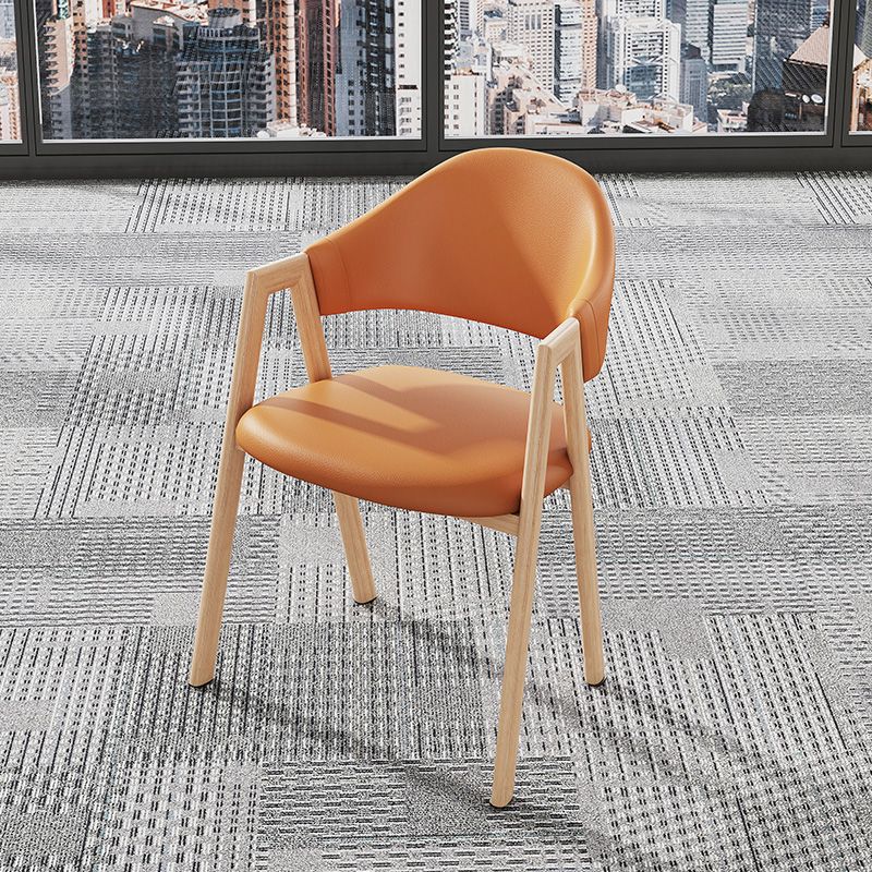 Contemporary Kitchen Open Back Arm Chair Matte Finish Upholstered Dining Chair Clearhalo ' kitchen&dining_furn' 'Dining Chairs' 'Dining Tables & Seating' 'dining_chair' 'furn' 'furn_dining_chair' 'Furniture' 'furniture_dining_chair' 'Kitchen & Dining Furniture' 'kitchen' 1200x1200_bb61124e-d1dd-44c4-b002-884f60b23264