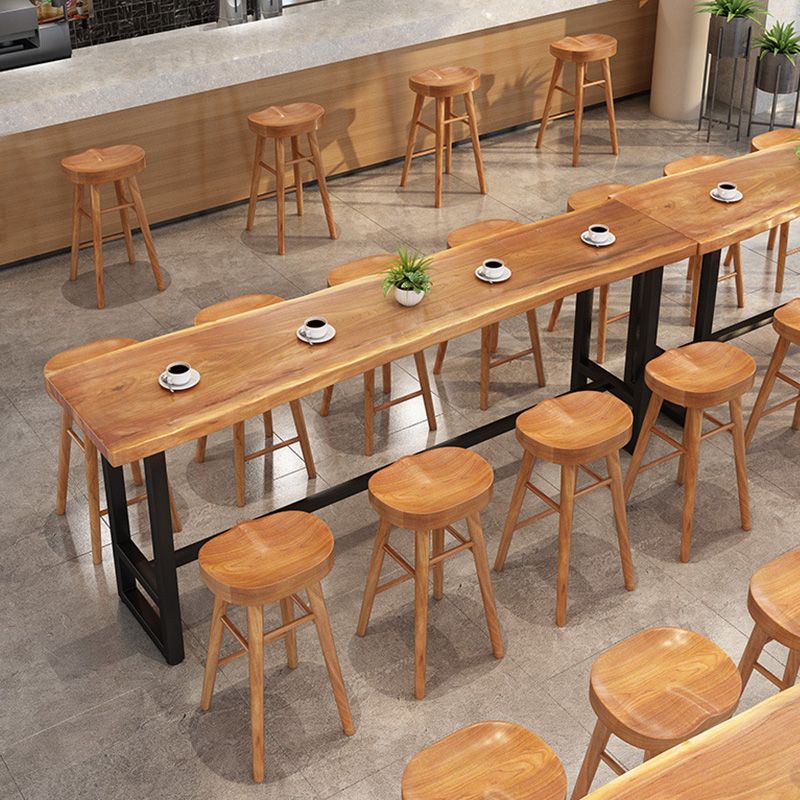 Tavolo da bar a base di base in metallo moderno tavolo da barra rettangolo con base nera