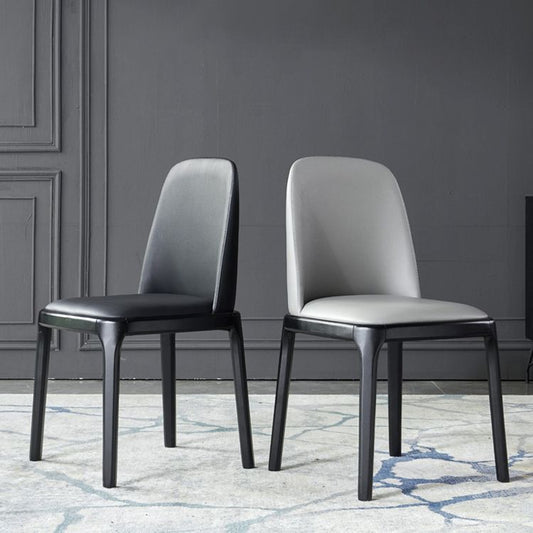 Faux Leather Industrial Dining Room Chair Matte Finish Solid Back Dining Chair Clearhalo ' kitchen&dining_furn' 'Dining Chairs' 'Dining Tables & Seating' 'dining_chair' 'furn' 'furn_dining_chair' 'Furniture' 'furniture_dining_chair' 'Kitchen & Dining Furniture' 'kitchen' 1200x1200_bb624056-1ded-4592-a828-0c582cfbf746