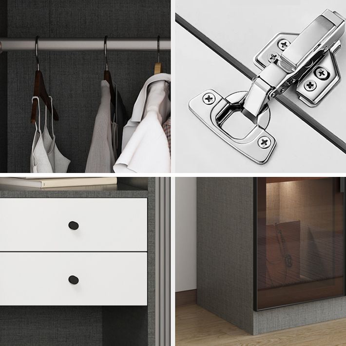 Armadio di vetro contemporaneo morbido armadio per porte chiuse per camera da letto