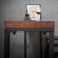Industrial Trestle Wood Bar Wine Table Rectangle Bar Height Cocktail Table in Brown Clearhalo 'Bar Furniture' 'Bar Tables' 'bar_tables' 'furn' 'furn_bar_tables' 'Furniture' 'furniture_bar_tables' 'Kitchen & Dining Furniture' 1200x1200_bb63ad63-7030-408e-9199-59242ad4f1a9