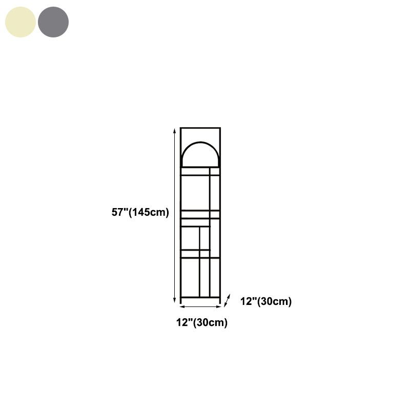 Libreria in metallo da 12 "W Open Storage Bookcase con ripiani in nero e oro