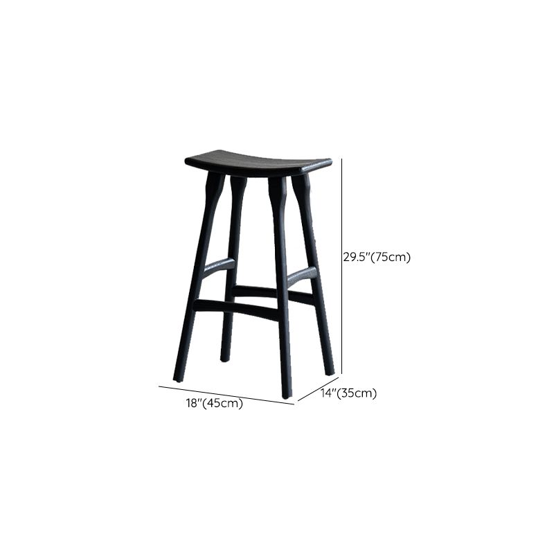 Black Armless Dining Stools Solid Wood Bar Stools with Footrest Clearhalo 'Bar Furniture' 'Bar Stools' 'bar_stools' 'furn' 'furn_bar_stools' 'Furniture' 'Kitchen & Dining Furniture' 1200x1200_bb649caf-9162-4b66-bd86-8c82eac09a96