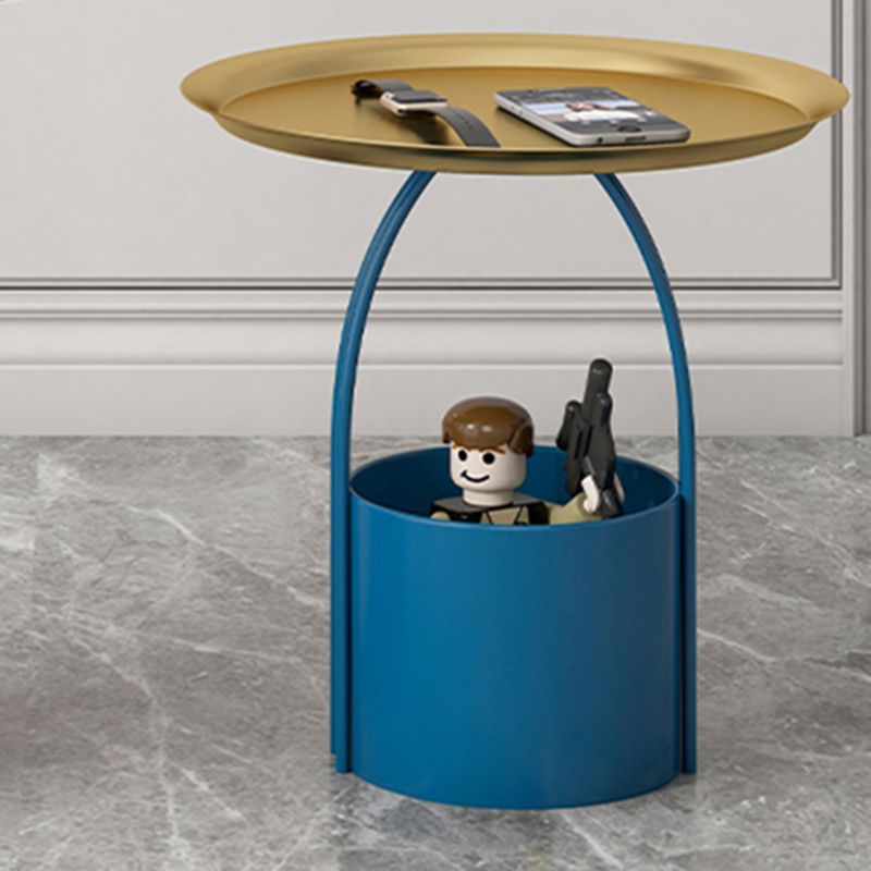 Mid-Century Tray Top Side End Table Metal Corner Table for Living Room