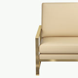 Faux Leather Arm Chair 33.07" Wide Arms Included Chair with Pillow Back