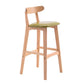 Scandinavian Restaurant Rubberwood Stool Matte Finish Upholstered Bar Stools Clearhalo 'Bar Furniture' 'Bar Stools' 'bar_stools' 'furn' 'furn_bar_stools' 'Furniture' 'furniture_bar_stools' 'Kitchen & Dining Furniture' 1200x1200_bb676920-004f-4708-a7aa-e257ec12386b