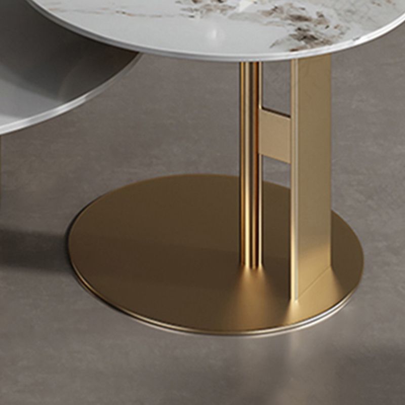 Slate Coffee Table Round Nesting Coffee Table Set with Pedestal Legs Clearhalo 'Coffee & Accent Tables' 'Coffee Tables' 'coffee_tables' 'furn' 'furn_coffee_tables' 'Furniture' 'Living Room Furniture' 1200x1200_bb6858e7-8272-42fe-94bb-f4334483e38b