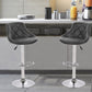 Modern Style Leather Bar Stool with Footrest and Adjustable Height Bistro Bar Stool