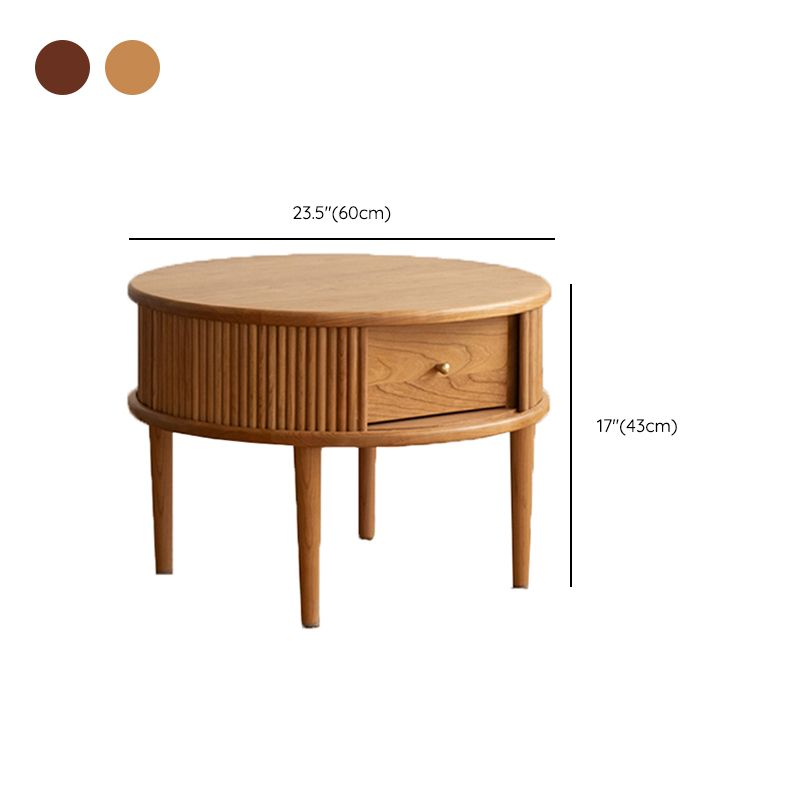 Table basse contemporaine Table basse ronde en bois massif