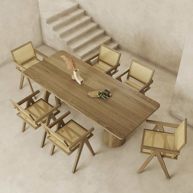 Modern 1/3/4/7 Solid Wood Dining Table Set with Wooden Chairs Dinette Set for Kitchen Clearhalo 'Dining Room Sets' 'Dining Tables & Seating' 'dining_room_set' 'furn' 'furn_dining_room_set' 'Furniture' 'furniture_dining_room_set' 'Kitchen & Dining Furniture' 'kitchen&dining_furn' 'kitchen' 1200x1200_bb6b5a0a-d16c-4d72-a2a5-73100dc3ee02