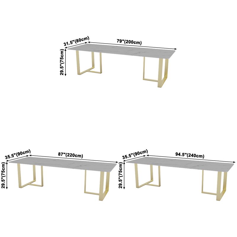 Rectangle White Dining Table Sintered Stone Table Luxury with Double Pedestal Clearhalo ' dining_table' 'Dining Tables & Seating' 'Dining Tables' 'furn' 'furn_dining_table' 'Furniture' 'furniture_dining_table' 'Kitchen & Dining Furniture' 'kitchen&dining_furn' 'kitchen' 'kitchen_dining_table' 1200x1200_bb6c9969-0b75-4e53-ad4d-73b8d572575c