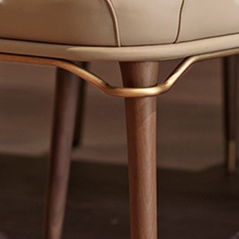 Contemporary Style Leather Chair Armless Parsons Chair with Wooden Legs for Home Use Clearhalo ' kitchen&dining_furn' 'Dining Chairs' 'Dining Tables & Seating' 'dining_chair' 'furn' 'furn_dining_chair' 'Furniture' 'furniture_dining_chair' 'Kitchen & Dining Furniture' 'kitchen' 1200x1200_bb6d3161-33bb-4e8e-adf5-0588b0e35c5d