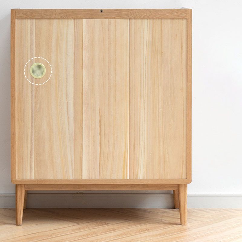 Modern Dining Server Oak Glass Doors Buffet Server for Dining Room Clearhalo 'buffet_sideboard' 'Buffets & Sideboards' 'furn' 'furn_buffet_sideboard' 'Furniture' 'Kitchen & Dining Furniture' 1200x1200_bb6e12d9-41c8-4d91-a45a-4c22b80f906d