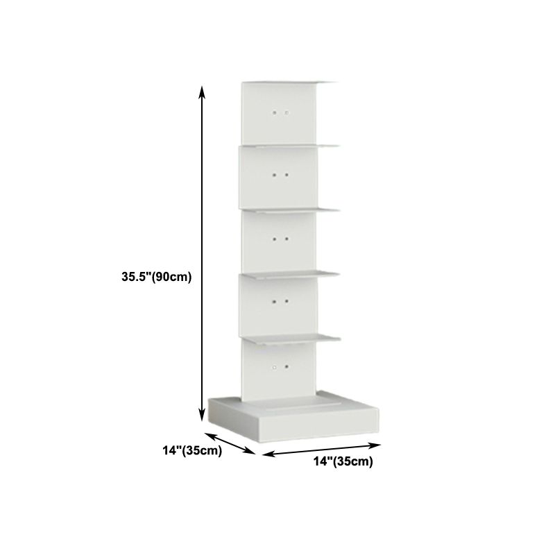 Modern Steel Bookcase, White, Geometric Bookshelf for Any Room Clearhalo 'Bookcases' 'furn' 'furn_bookcases' 'Furniture' 'Office Furniture' 1200x1200_bb6ef5f4-1967-40b7-a690-2341fedb0d2b