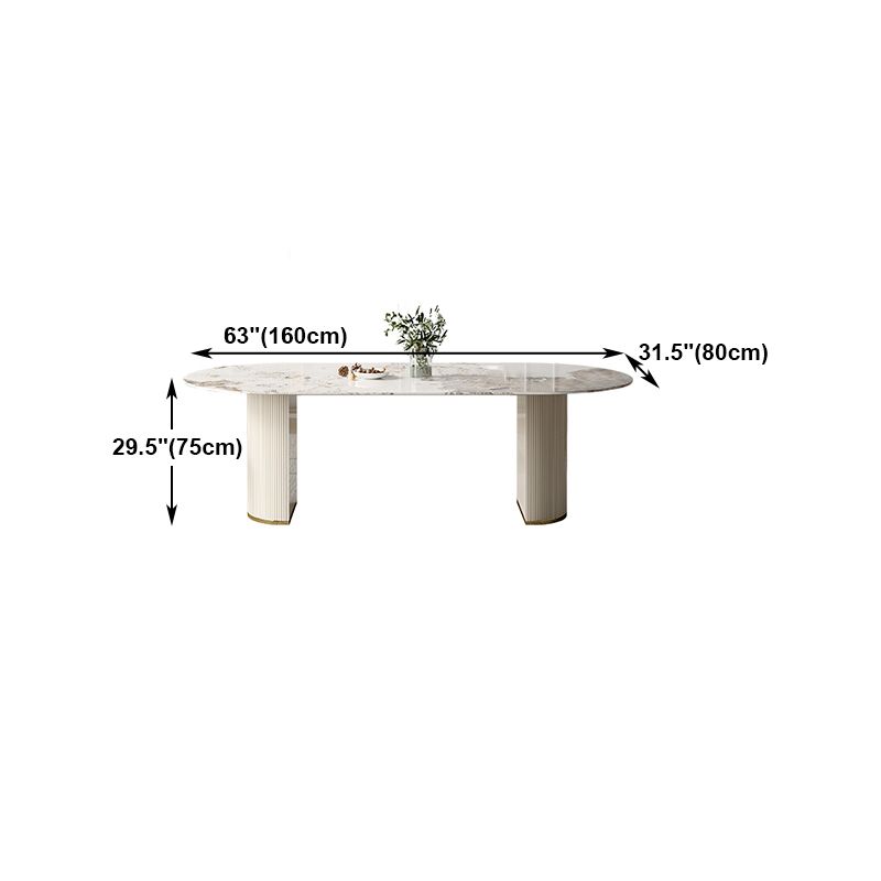Traditional Luxury Furniture Oval Double Pedestal Dining Room Table for Home Clearhalo 'Dining Tables & Seating' 'Dining Tables' 'dining_table' 'furn' 'furn_dining_table' 'Furniture' 'Kitchen & Dining Furniture' 1200x1200_bb70604f-a70d-489b-9b5f-2b810d5fdda9