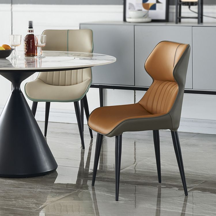 Modern Home Dining Side Chair Leather Armless Dining Chairs (Set of 2) Clearhalo ' kitchen&dining_furn' 'Dining Chairs' 'Dining Tables & Seating' 'dining_chair' 'furn' 'furn_dining_chair' 'Furniture' 'furniture_dining_chair' 'Kitchen & Dining Furniture' 'kitchen' 1200x1200_bb722050-db1c-4caf-845e-9a5fec5733d3