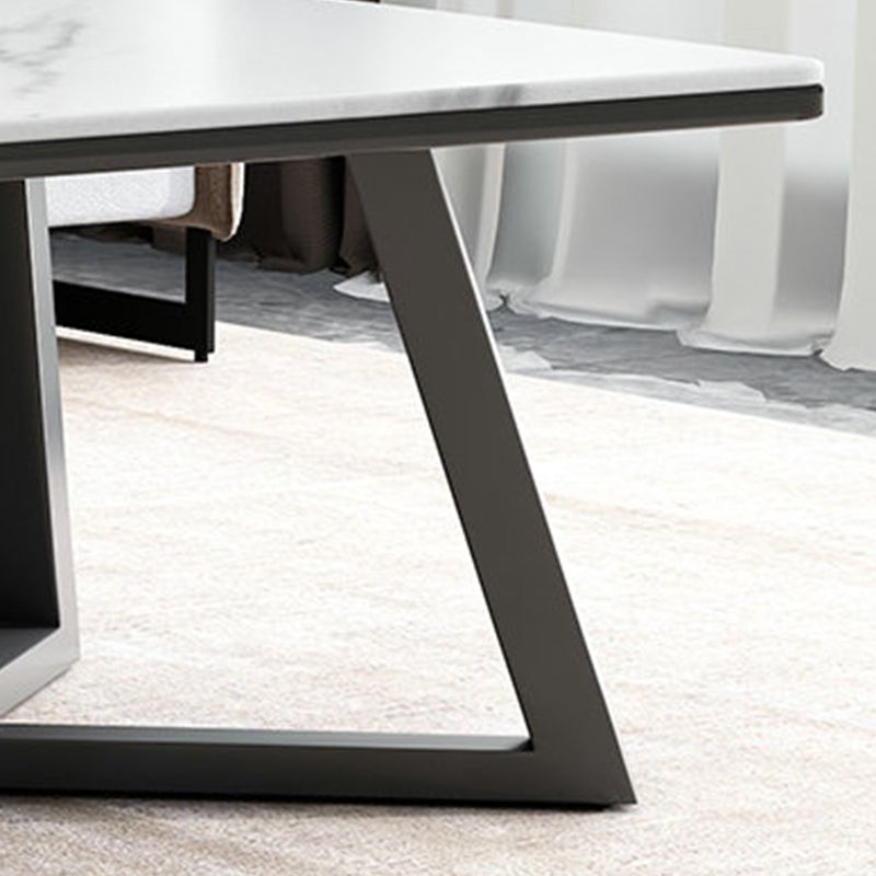 Rechthoekige 1 enkele salontafel Stone top metalen cocktailtafel