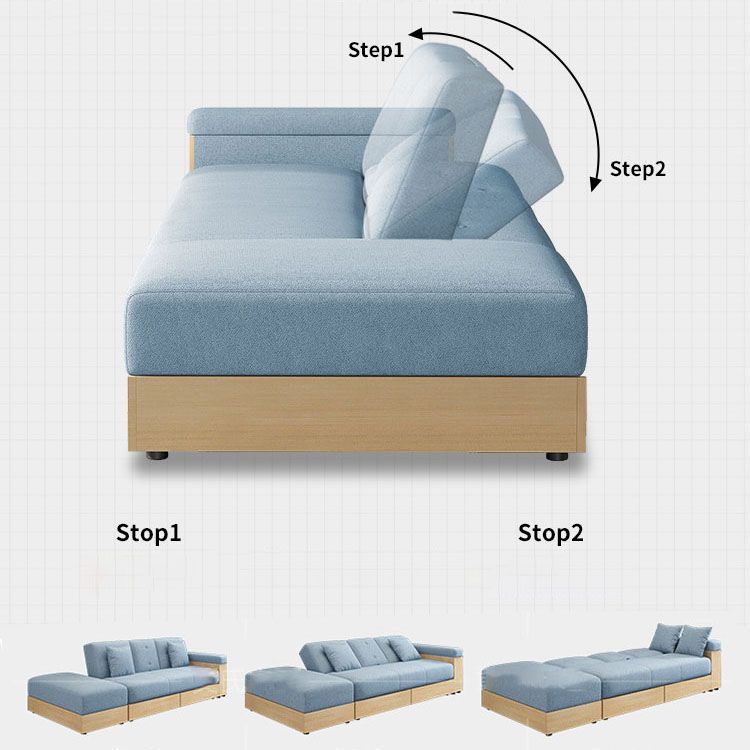 Divano in tessuto moderno di divano a braccio quadrato sciolto con deposito per soggiorno