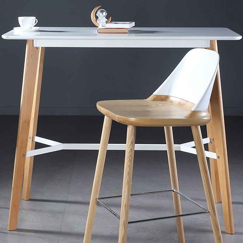 Modern Style Wooden Top Rectangle 4 Legs Bar Dining Table for Home Clearhalo 'Bar Furniture' 'Bar Tables' 'bar_tables' 'furn' 'furn_bar_tables' 'Furniture' 'Kitchen & Dining Furniture' 1200x1200_bb7573dd-c14a-4432-850d-f61ef2f7f791