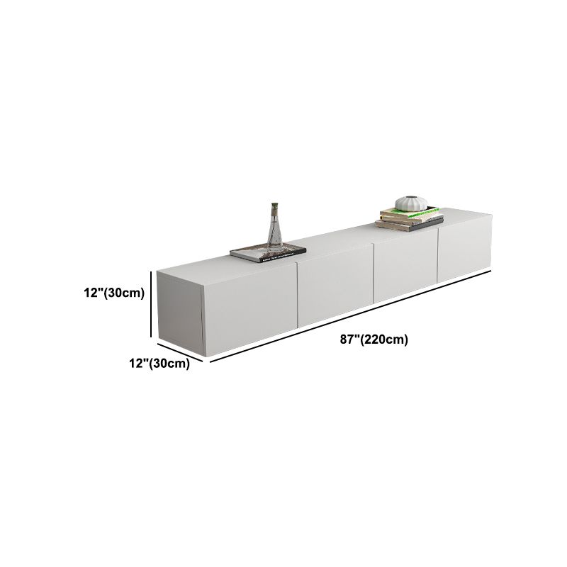 12 / 16 - Inch TV Console Faux Wood TV Console Stand With Cabinets / Drawers in White Clearhalo 'furn' 'furn_tv_stands_entertainment_centers' 'Furniture' 'Living Room Furniture' 'TV Stands & Entertainment Centers' 'TV Stands & Media Storage Furniture' 'tv_stands_entertainment_centers' 1200x1200_bb76591a-f861-44e3-b8f0-d6788d4cbb2f
