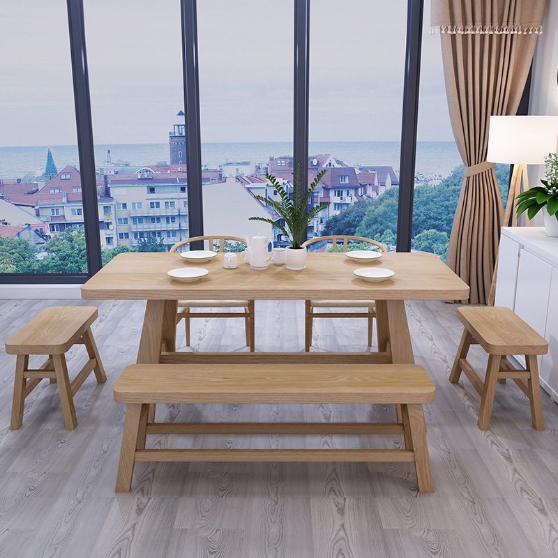 Industrial 1/6 Pieces Dining Set Rectangle Wood Dining Table for Dining Room Clearhalo 'Dining Room Sets' 'Dining Tables & Seating' 'dining_room_set' 'furn' 'furn_dining_room_set' 'Furniture' 'Kitchen & Dining Furniture' 1200x1200_bb7692db-bf39-4f39-b33d-4d8ce4ae5a47