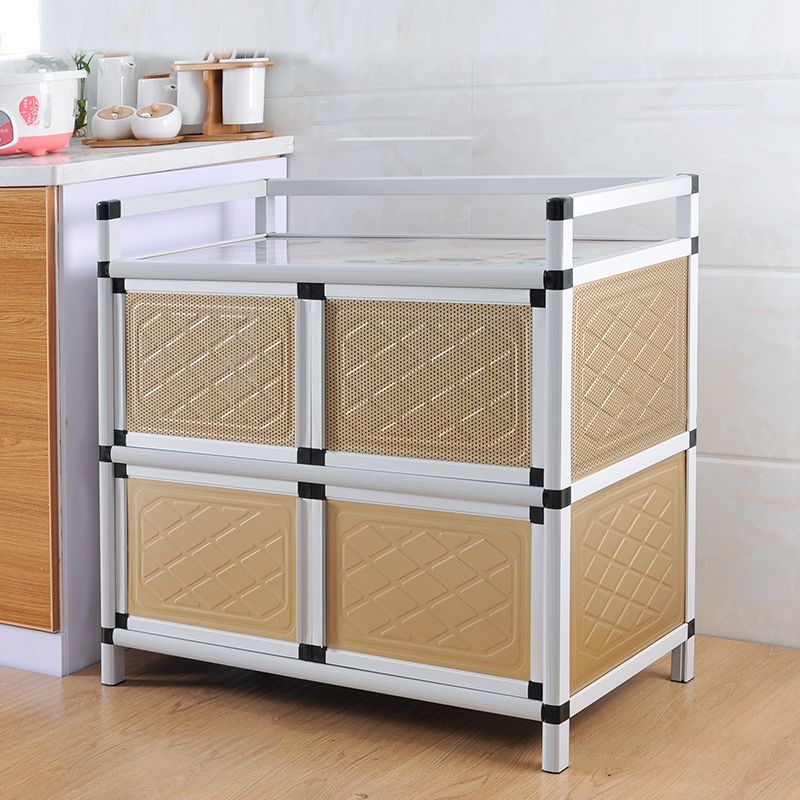 Scheda laterale in metallo in stile glam con porta per soggiorno