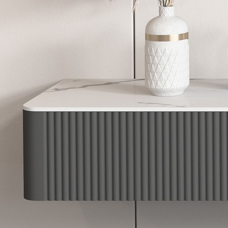 9.84 "H TV-Stand zeitgenössischer Stil mit Wand montiert graue TV-Konsole mit 2 Schubladen