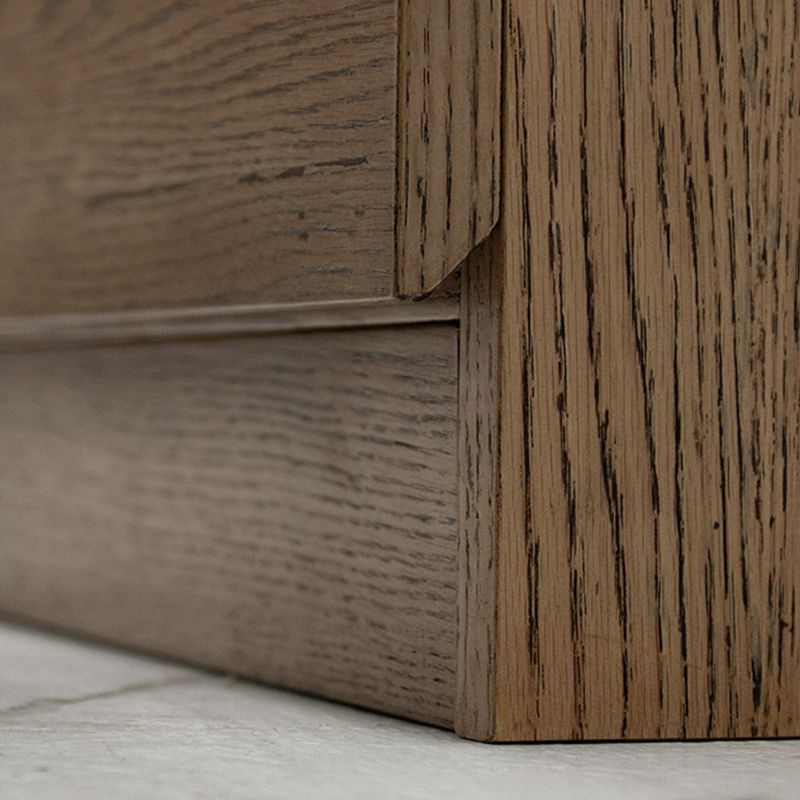 スカンジナビアオイルオークストレージキャビネットガラスドアリビングルーム用のキャビネットを表示