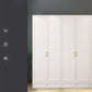 Engineered Wood Wardrobe Closet with Shelves White Wardrobe Cabinet
